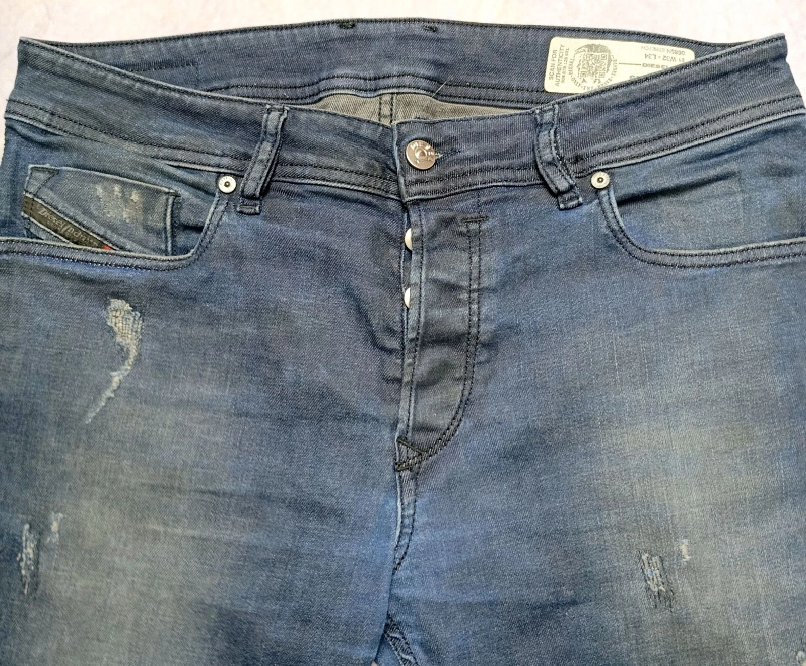 👖 Diesel Sleenker Slim Skinny Jeans W32 L34 Blue Distressed – photo 4